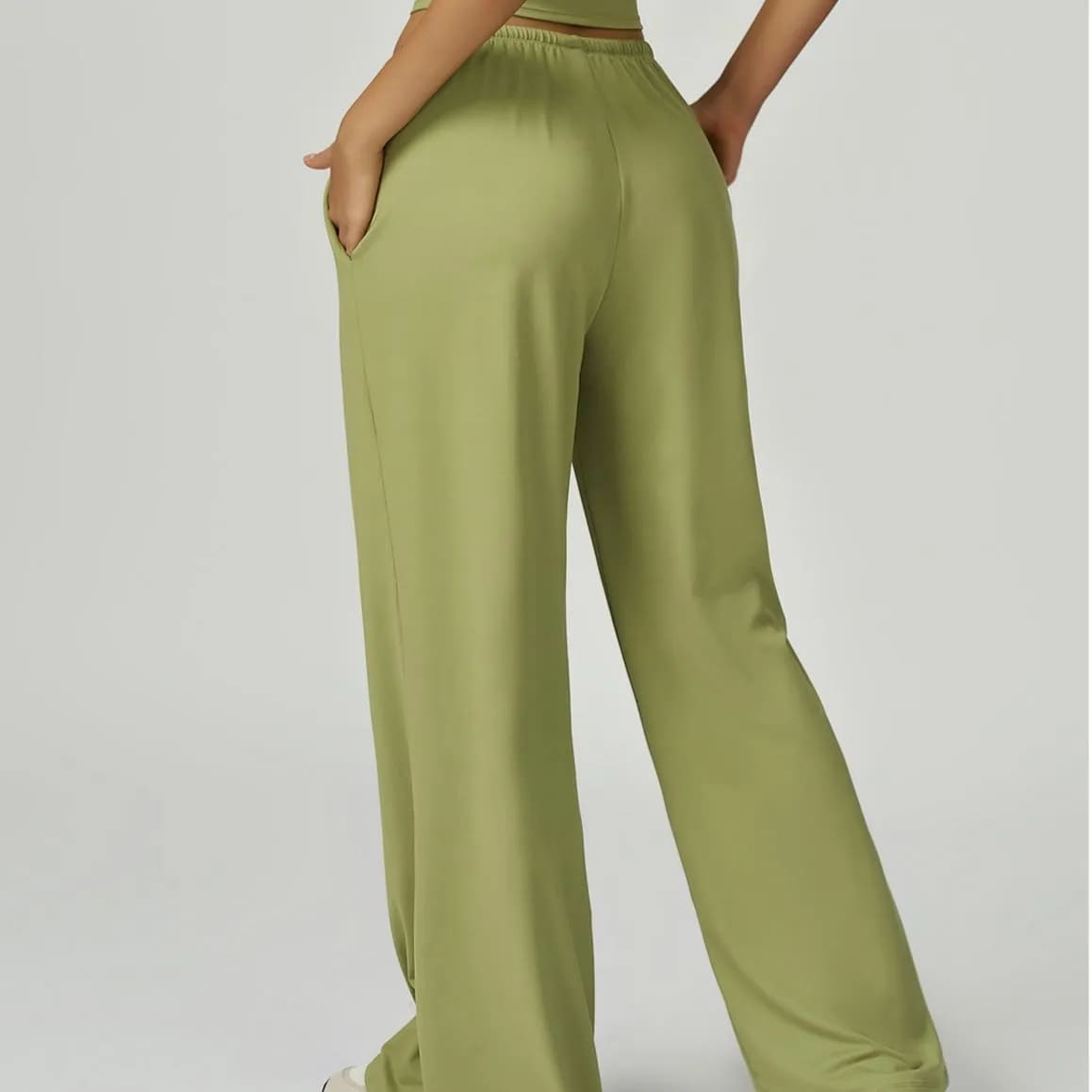 Ombreezy Brushed Flowy Wide-Leg Trousers