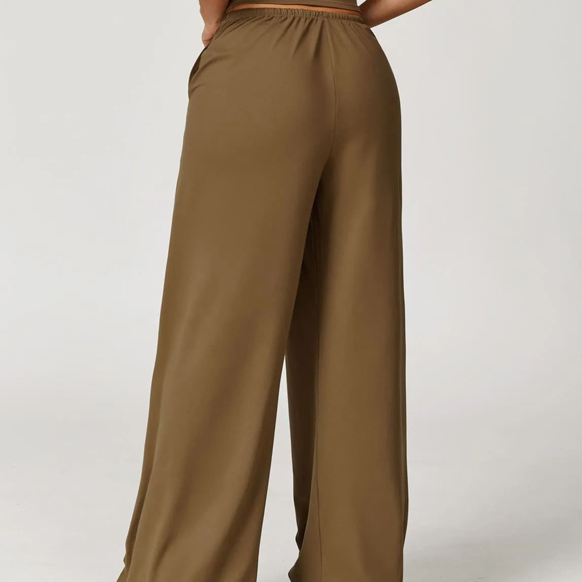 Ombreezy Brushed Flowy Wide-Leg Trousers