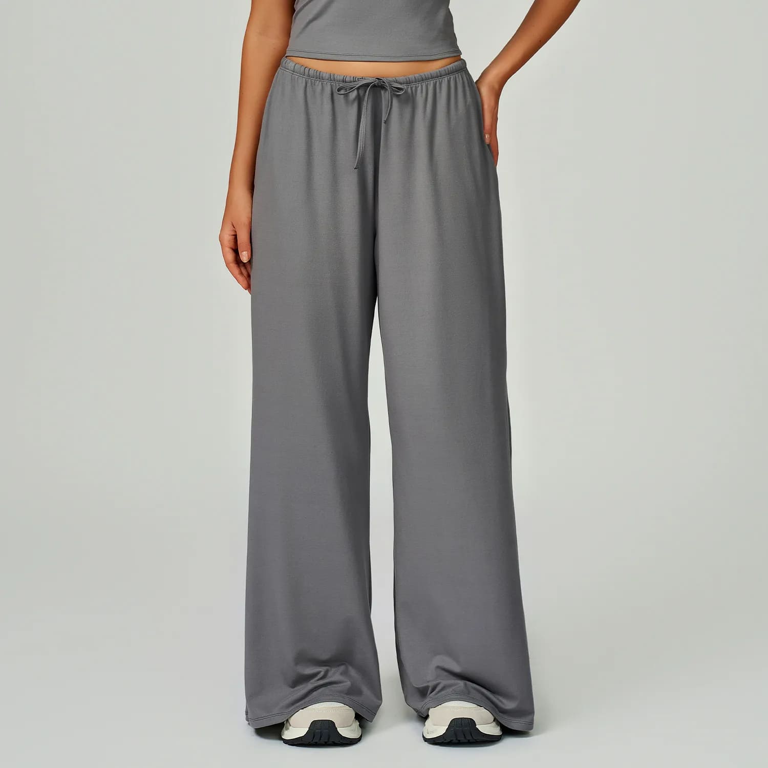 Ombreezy Brushed Flowy Wide-Leg Trousers