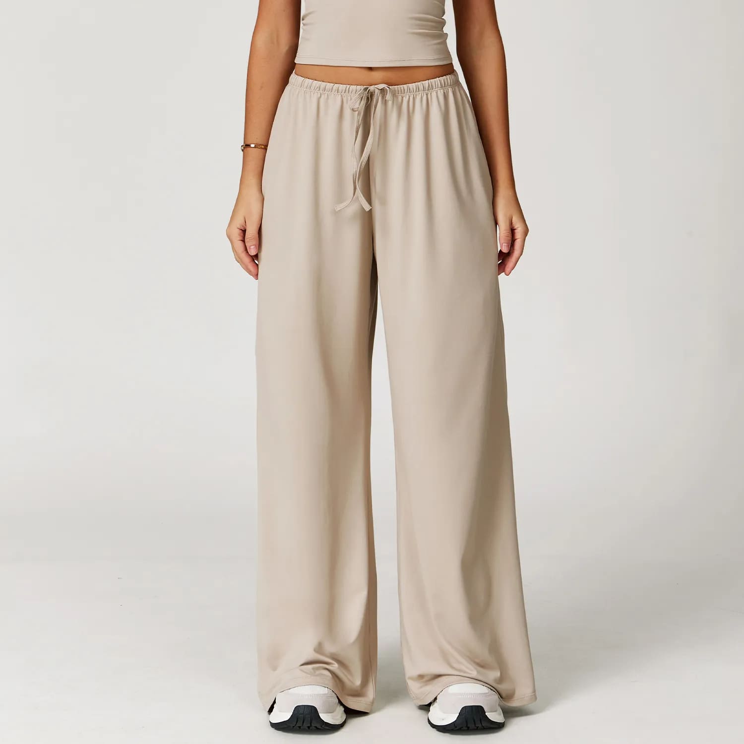 Ombreezy Brushed Flowy Wide-Leg Trousers