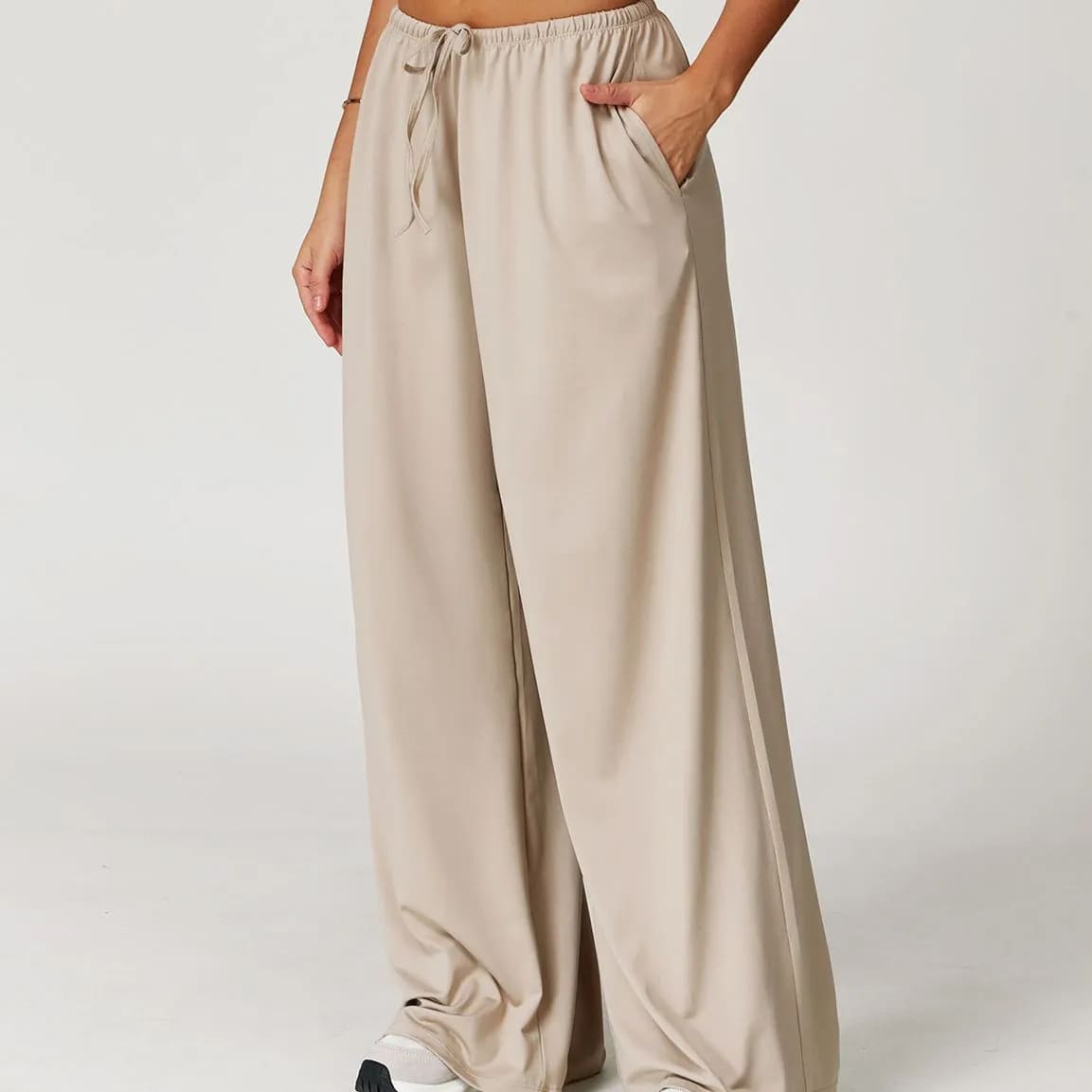 Ombreezy Brushed Flowy Wide-Leg Trousers