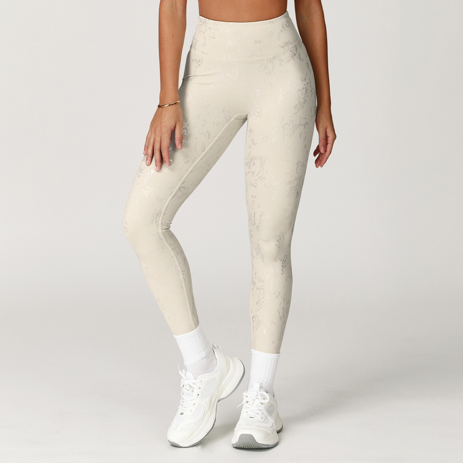 Ombreezy High-Waisted Metallic-Leisure Yoga Leggings