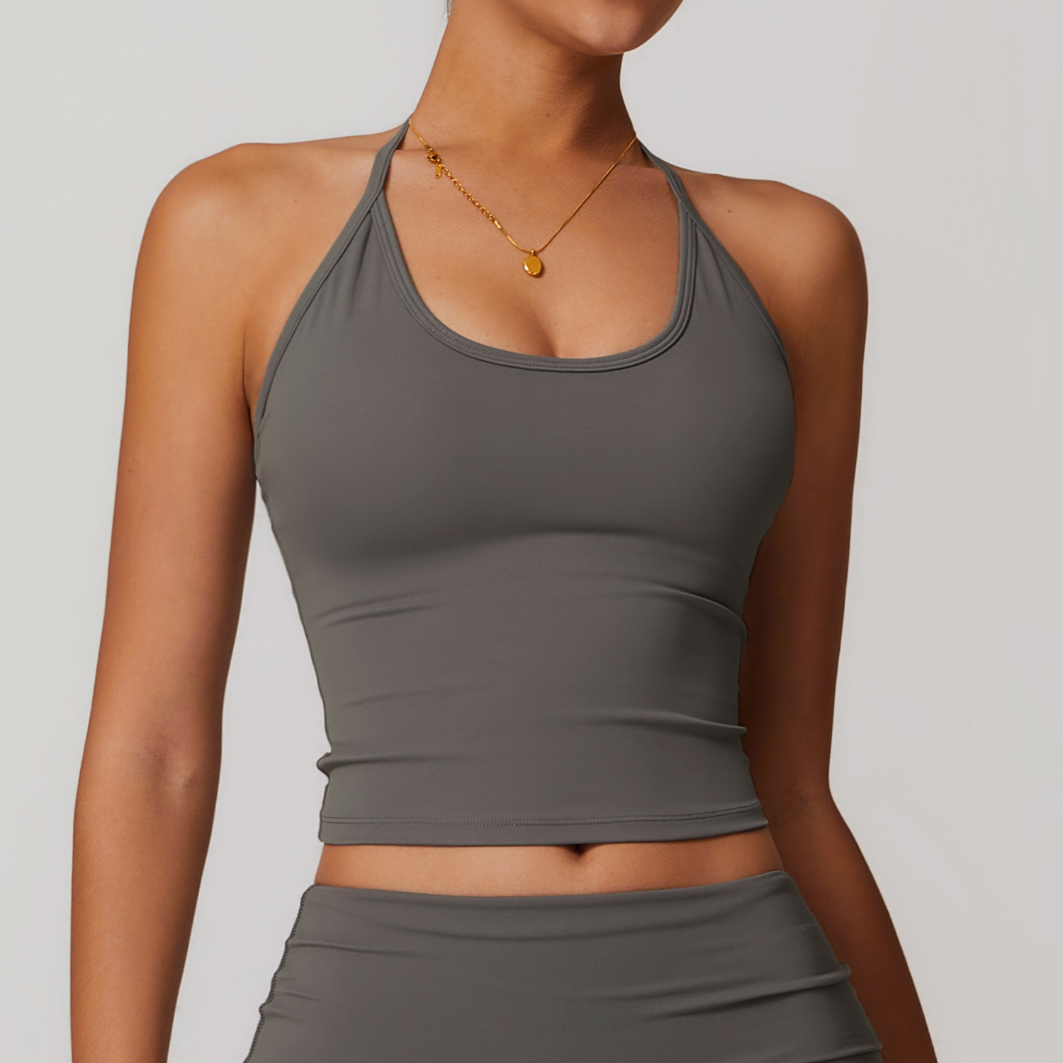 Ombreezy Racerback Yoga Vest with Built-In Bra