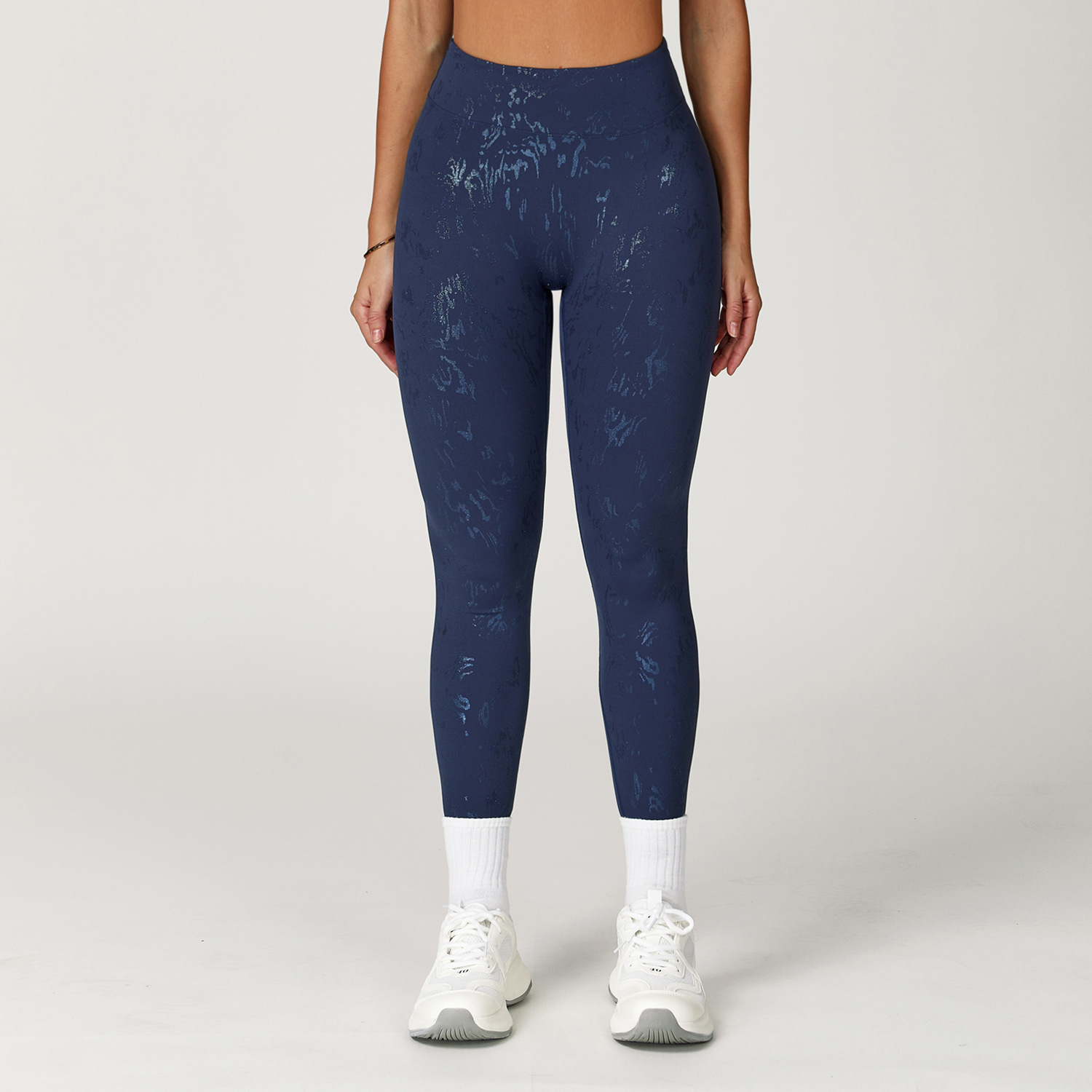 Ombreezy High-Waisted Metallic-Leisure Yoga Leggings