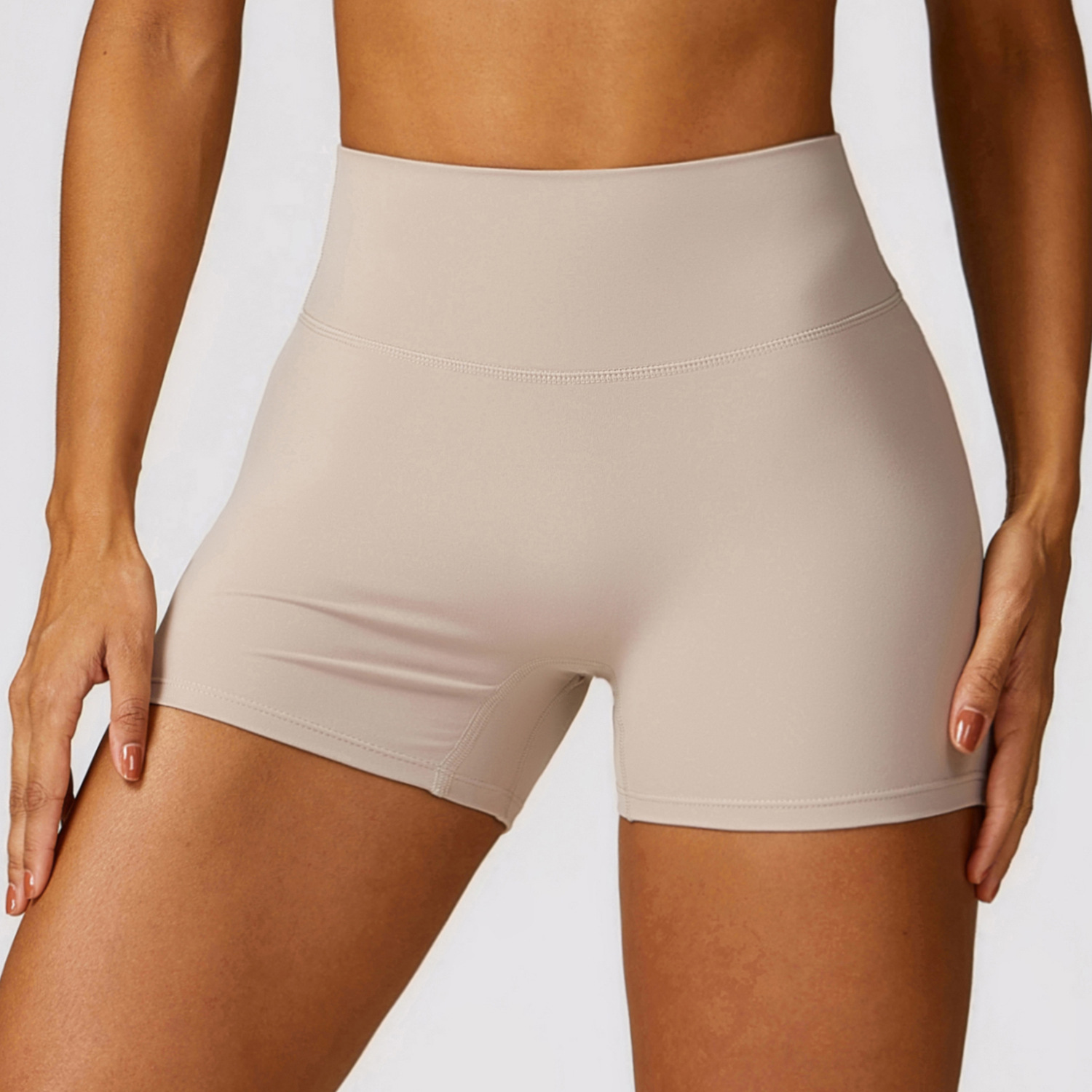 Ombreezy Brushed High-Waisted Tummy-Control Yoga Shorts