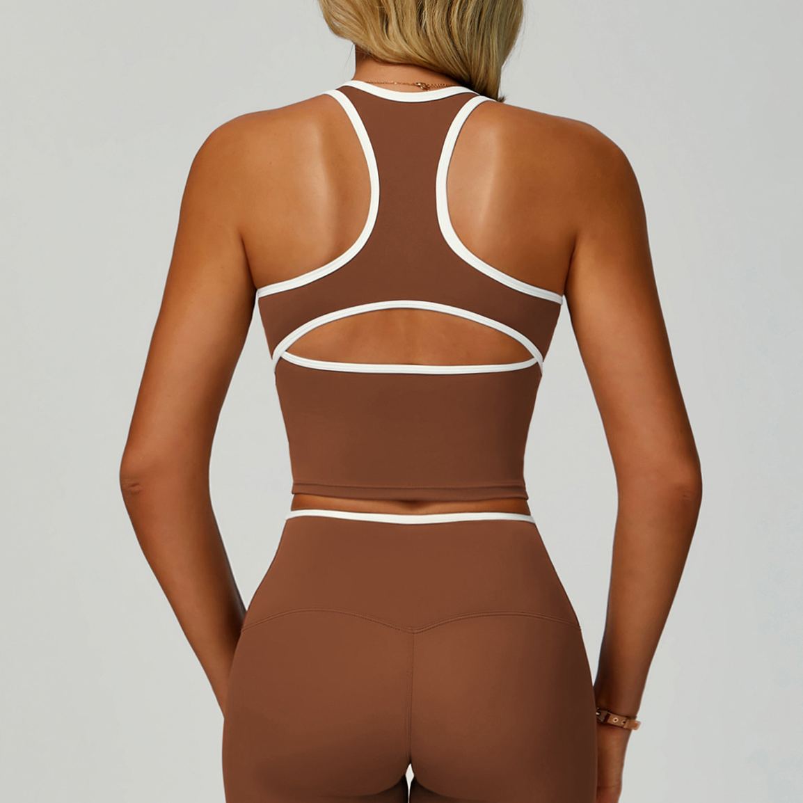 Contrast Binding & Cut-Out Details Sports Tank