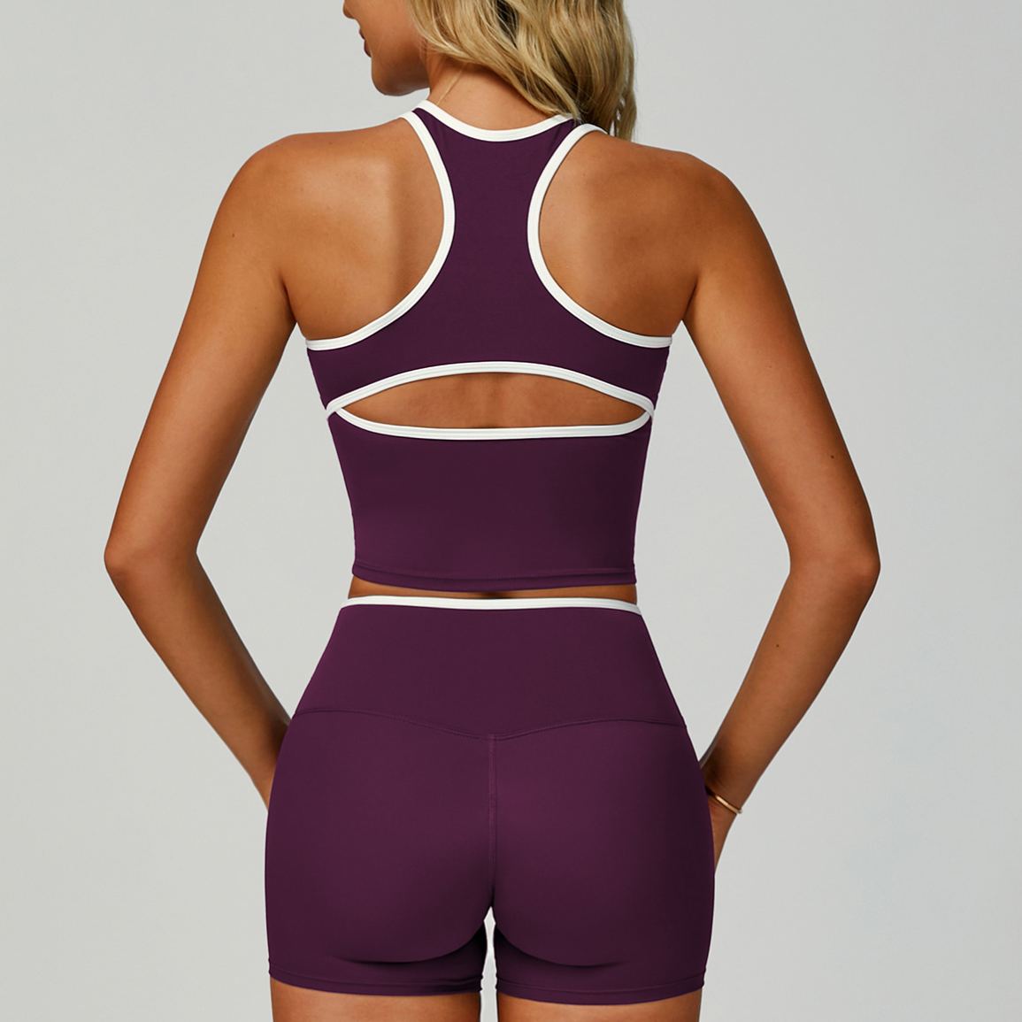 Contrast Binding & Cut-Out Details Sports Tank