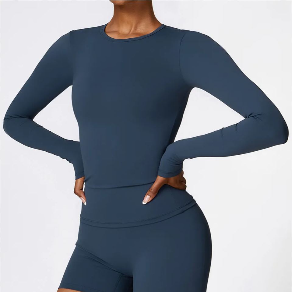Ombreezy Brushed long-sleeved yoga top