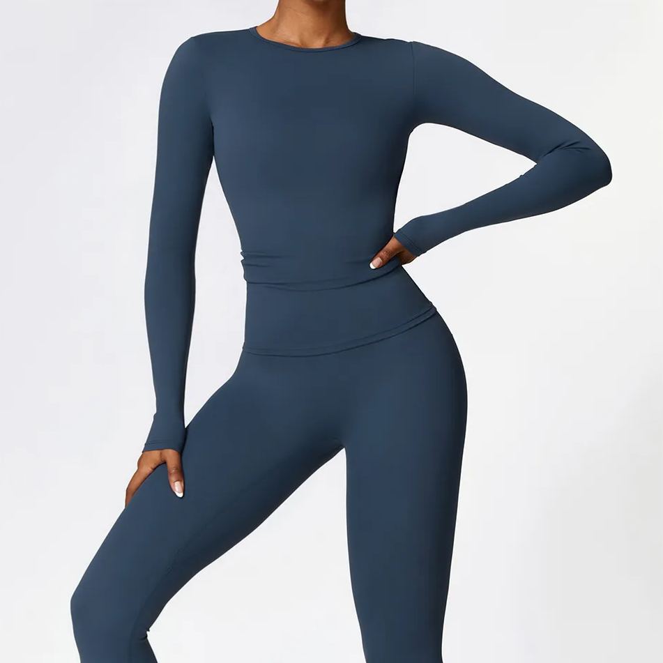 Ombreezy Brushed long-sleeved yoga top
