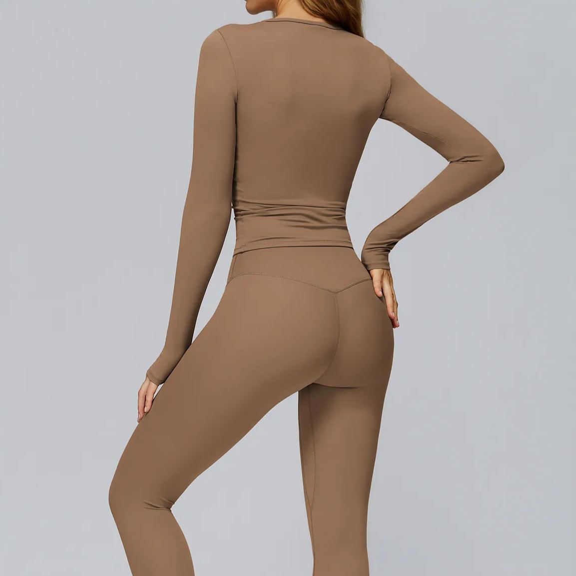 Ombreezy Brushed long-sleeved yoga top