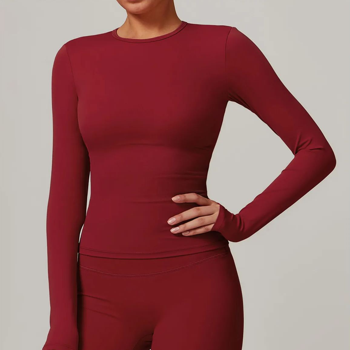 Ombreezy Brushed long-sleeved yoga top