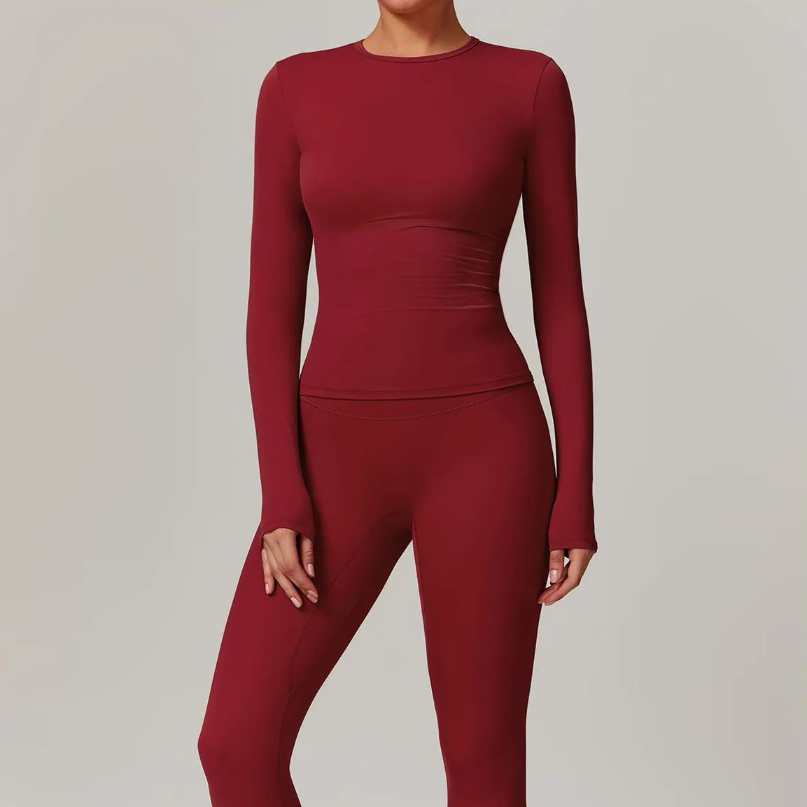 Ombreezy Brushed long-sleeved yoga top