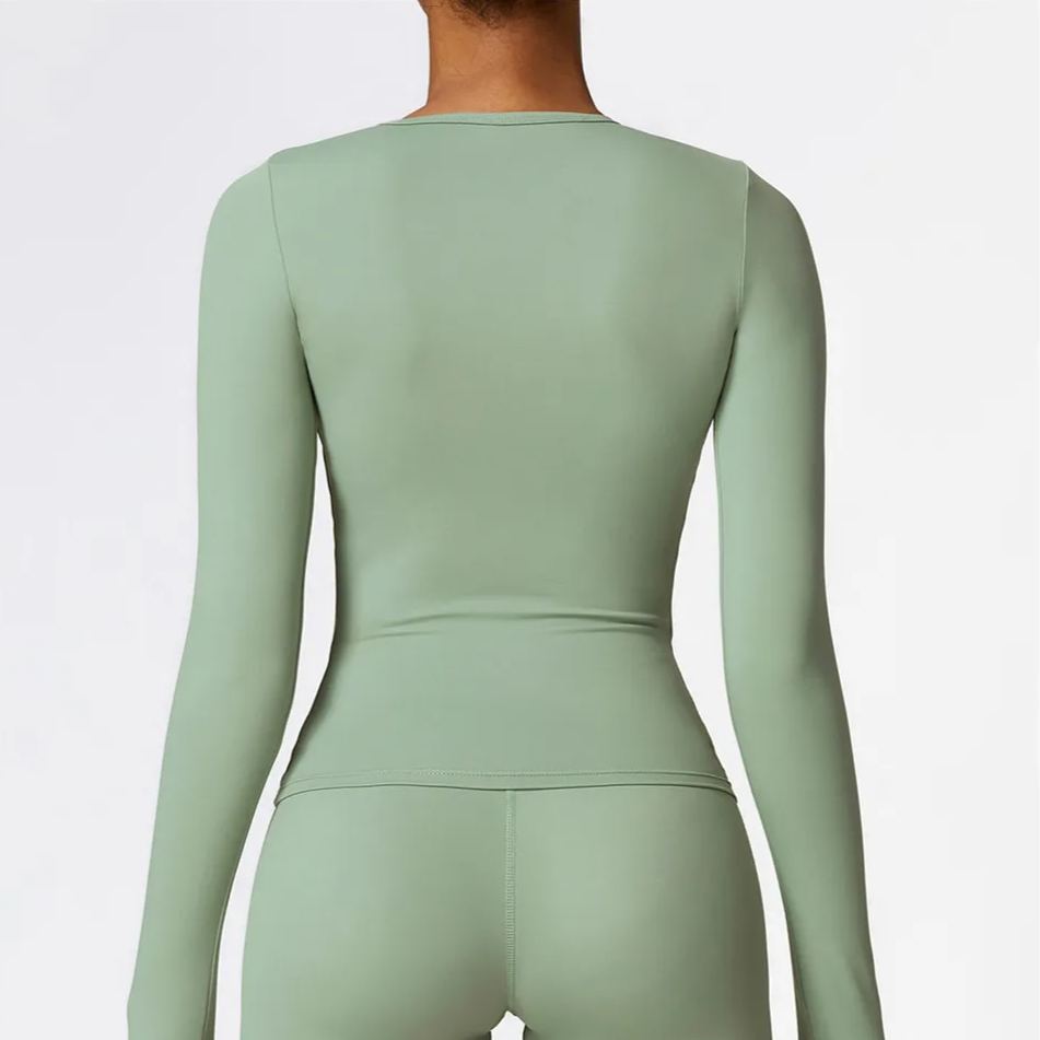 Ombreezy Brushed long-sleeved yoga top