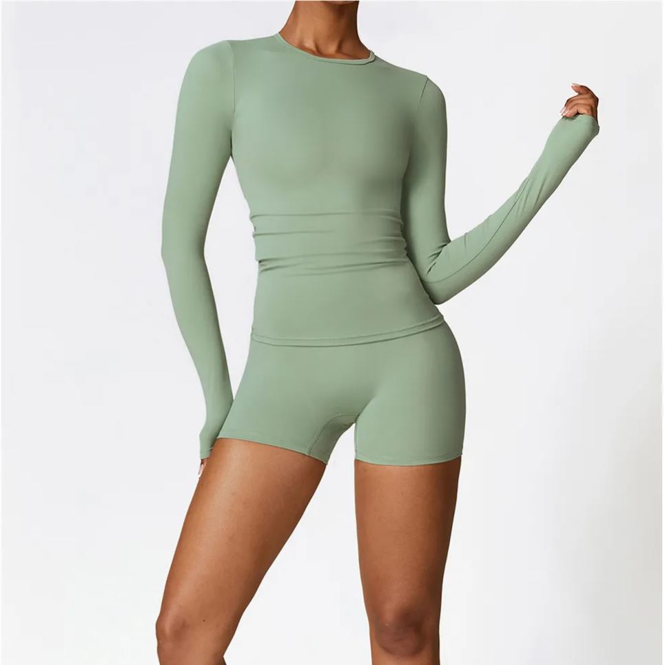 Ombreezy Brushed long-sleeved yoga top