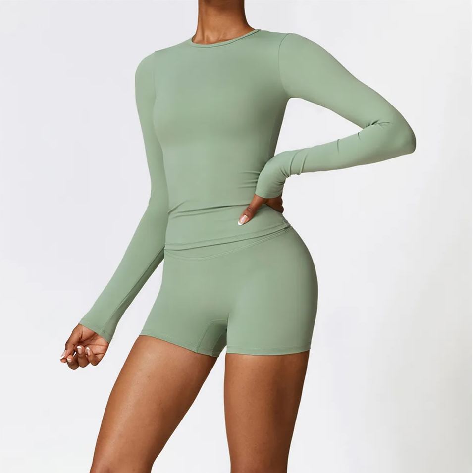 Ombreezy Brushed long-sleeved yoga top