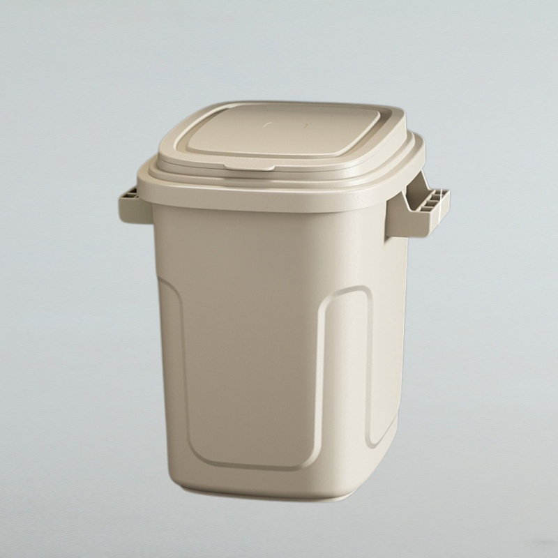 Household outdoor trash can with lid