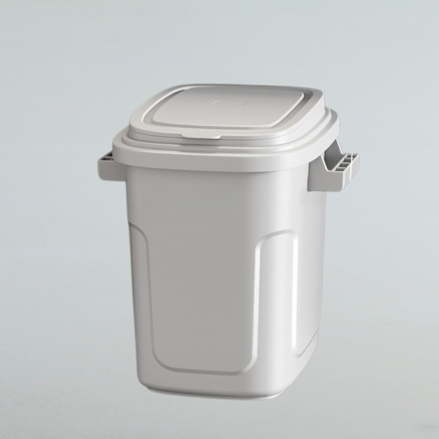 Household outdoor trash can with lid