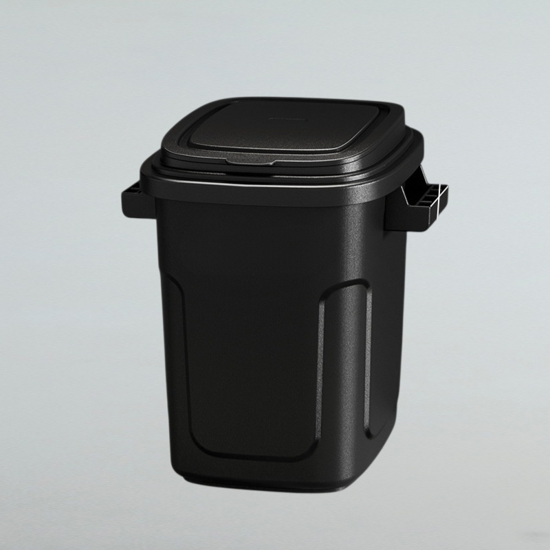 Household outdoor trash can with lid