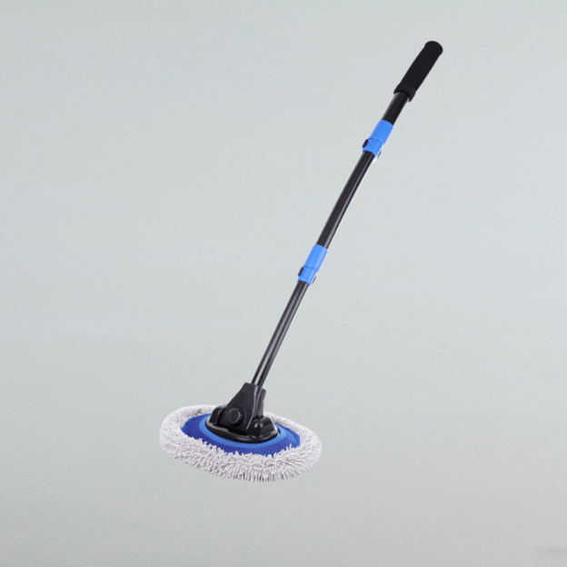 Soft bristle long handle retractable mop