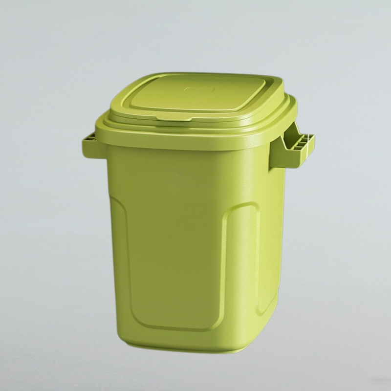 Household outdoor trash can with lid