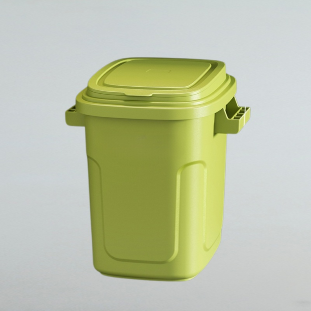 Household outdoor trash can with lid