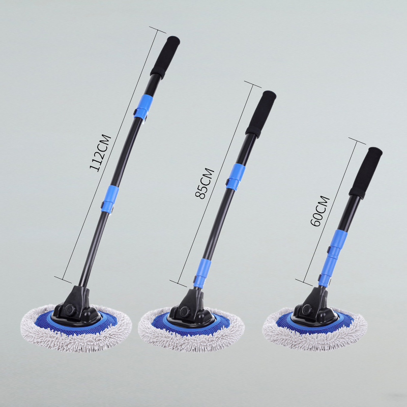 Soft bristle long handle retractable mop