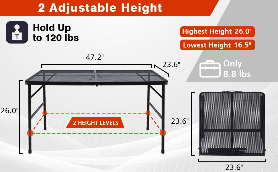 2 Adjustable Height