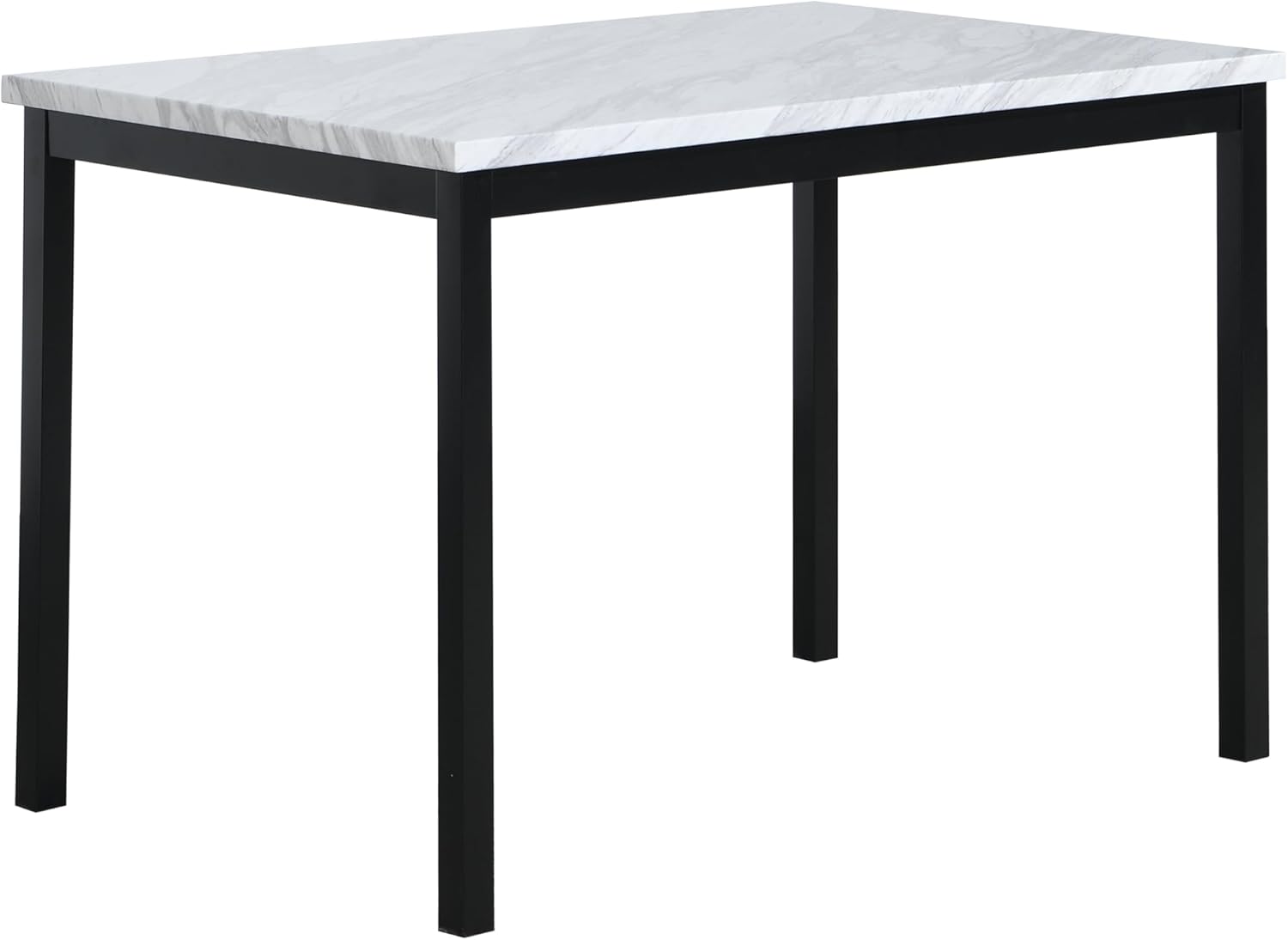 Fnaha Noyes Metal Dining Table with Laminated Faux Marble Top