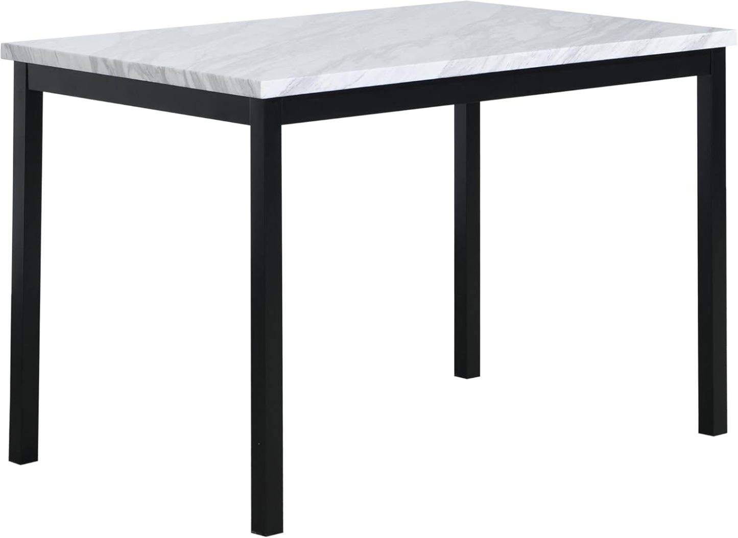 Fnaha Noyes Metal Dining Table with Laminated Faux Marble Top