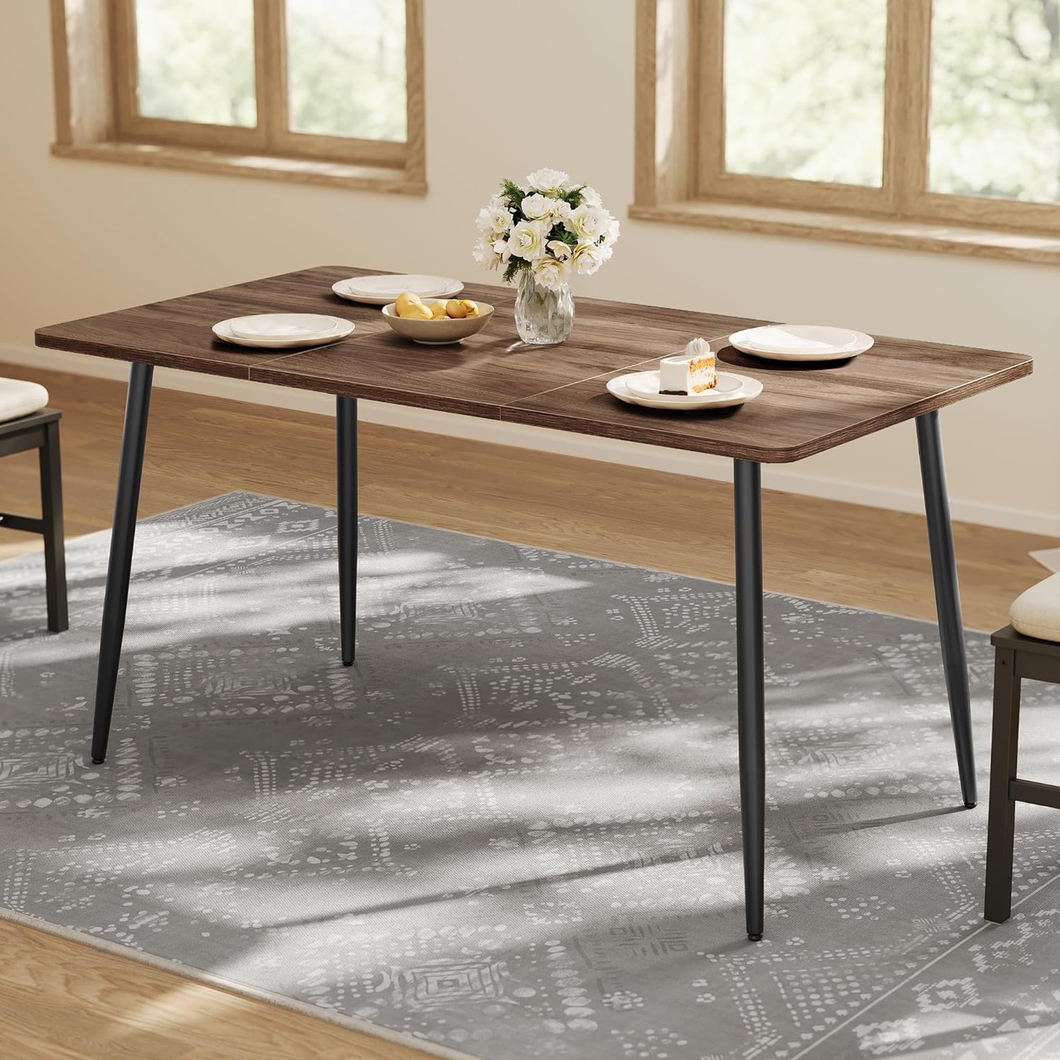Fnaha Dining Table Dining Room Table for 4-6 People Modern Farmhouse