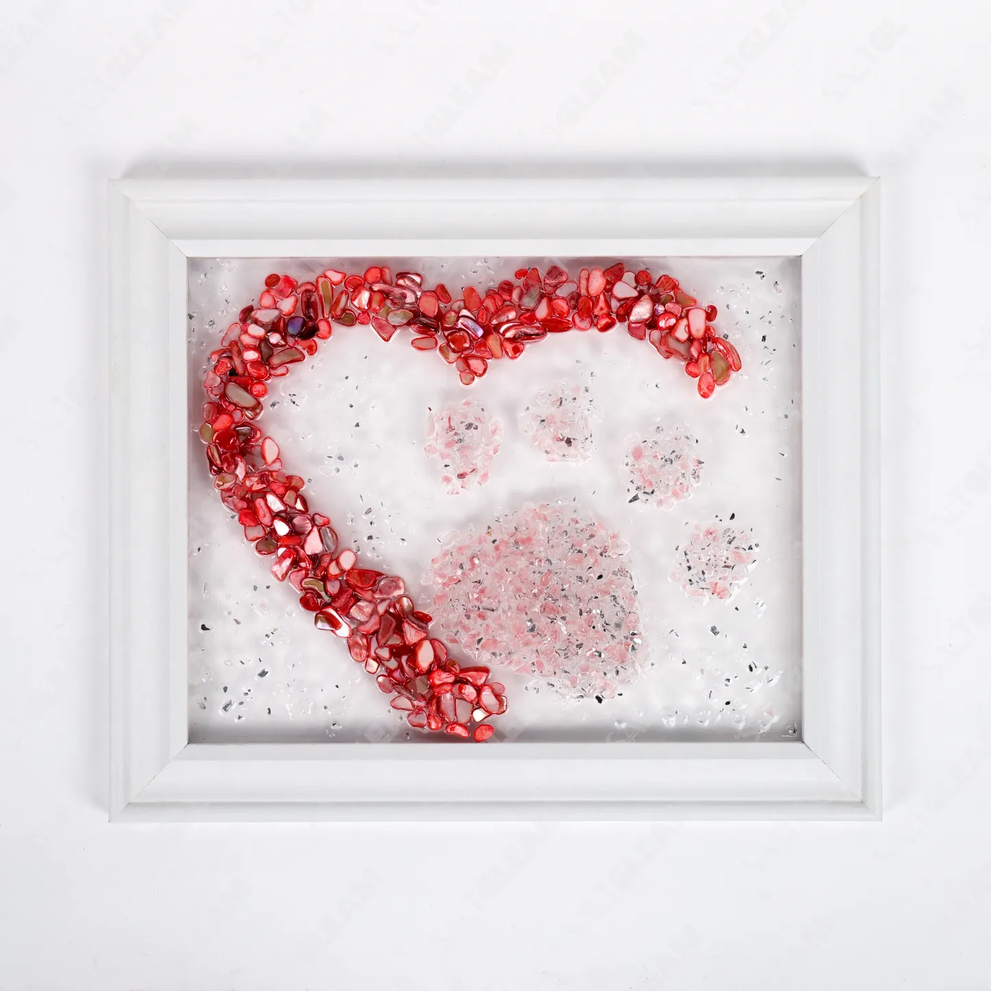 Pink Love Paw Print Sea Glass Art Kit