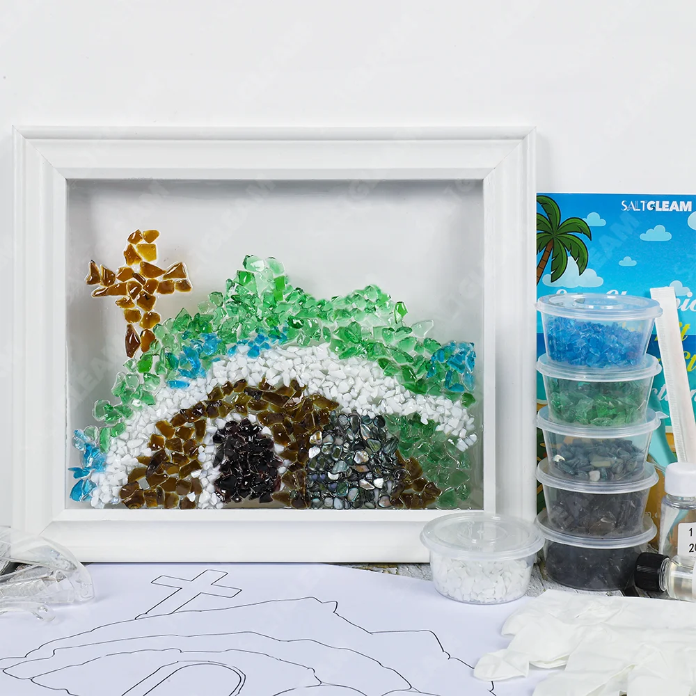 Jesus Scene Sea Glass Art Set