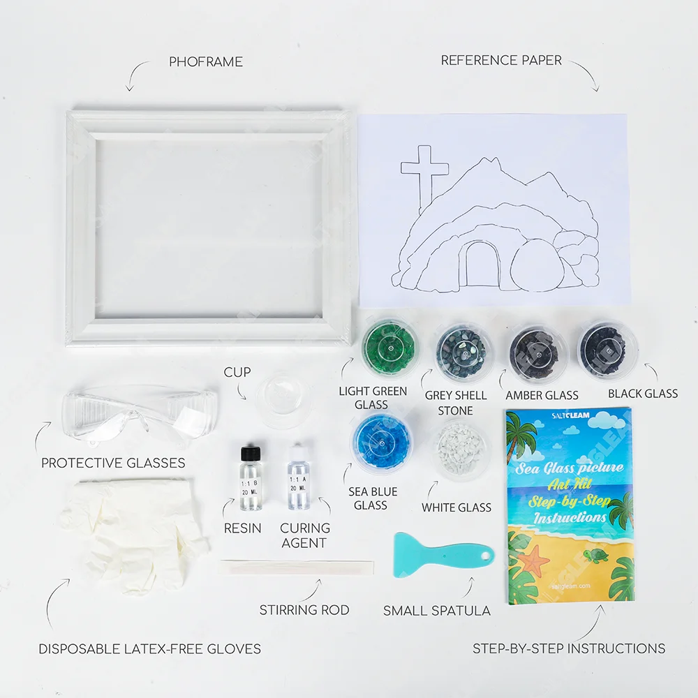 Jesus Scene Sea Glass Art Set