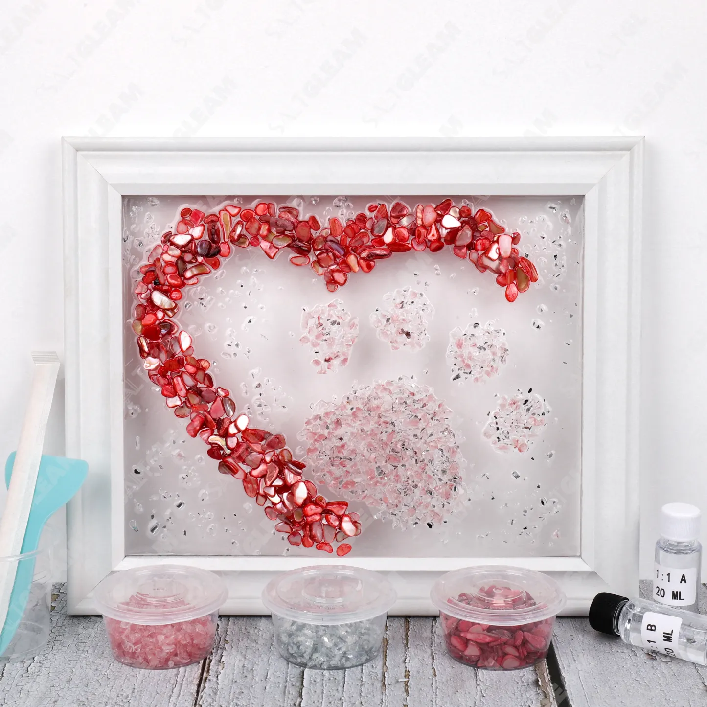 Pink Love Paw Print Sea Glass Art Kit