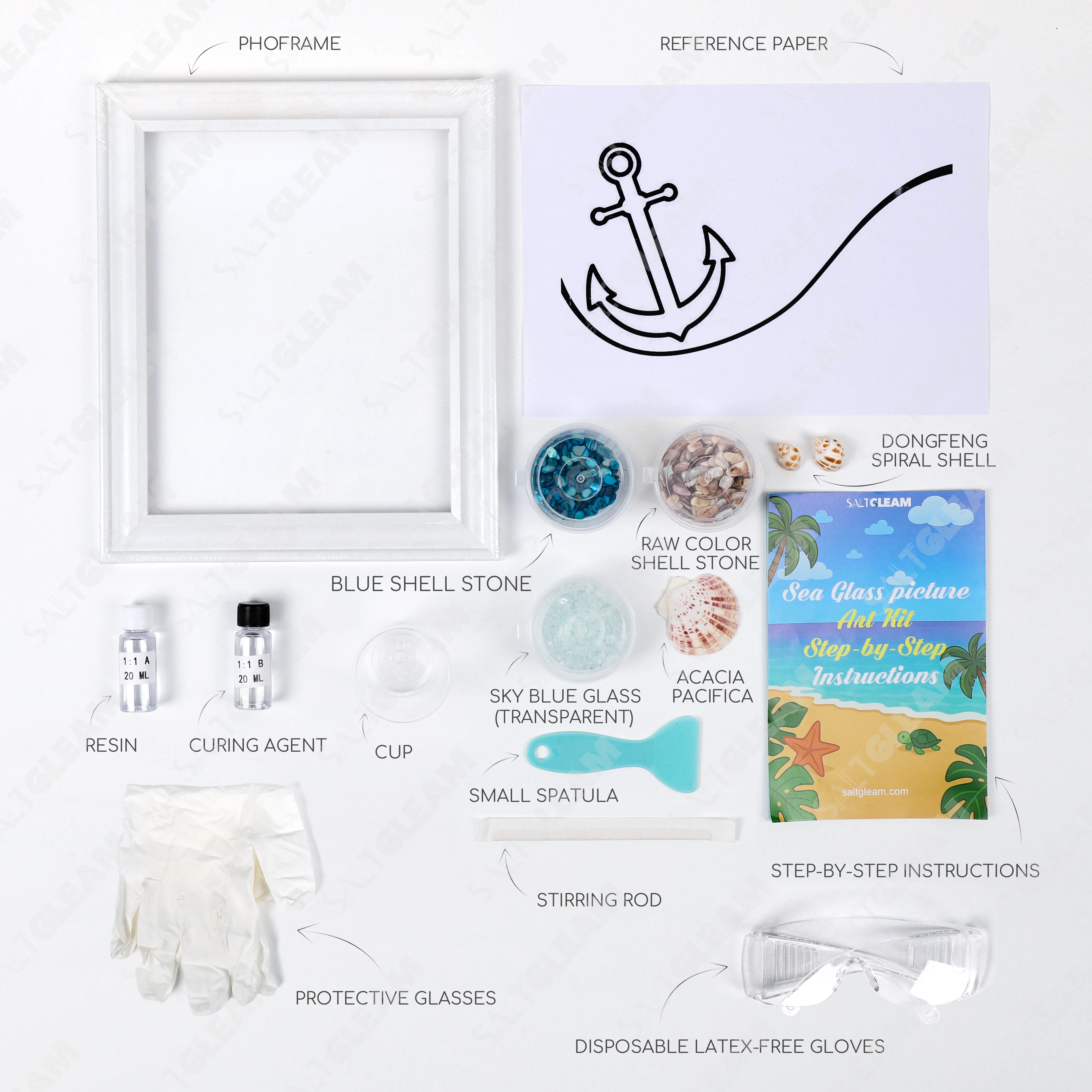 Coastal Anchor Sea Glass Art Kit