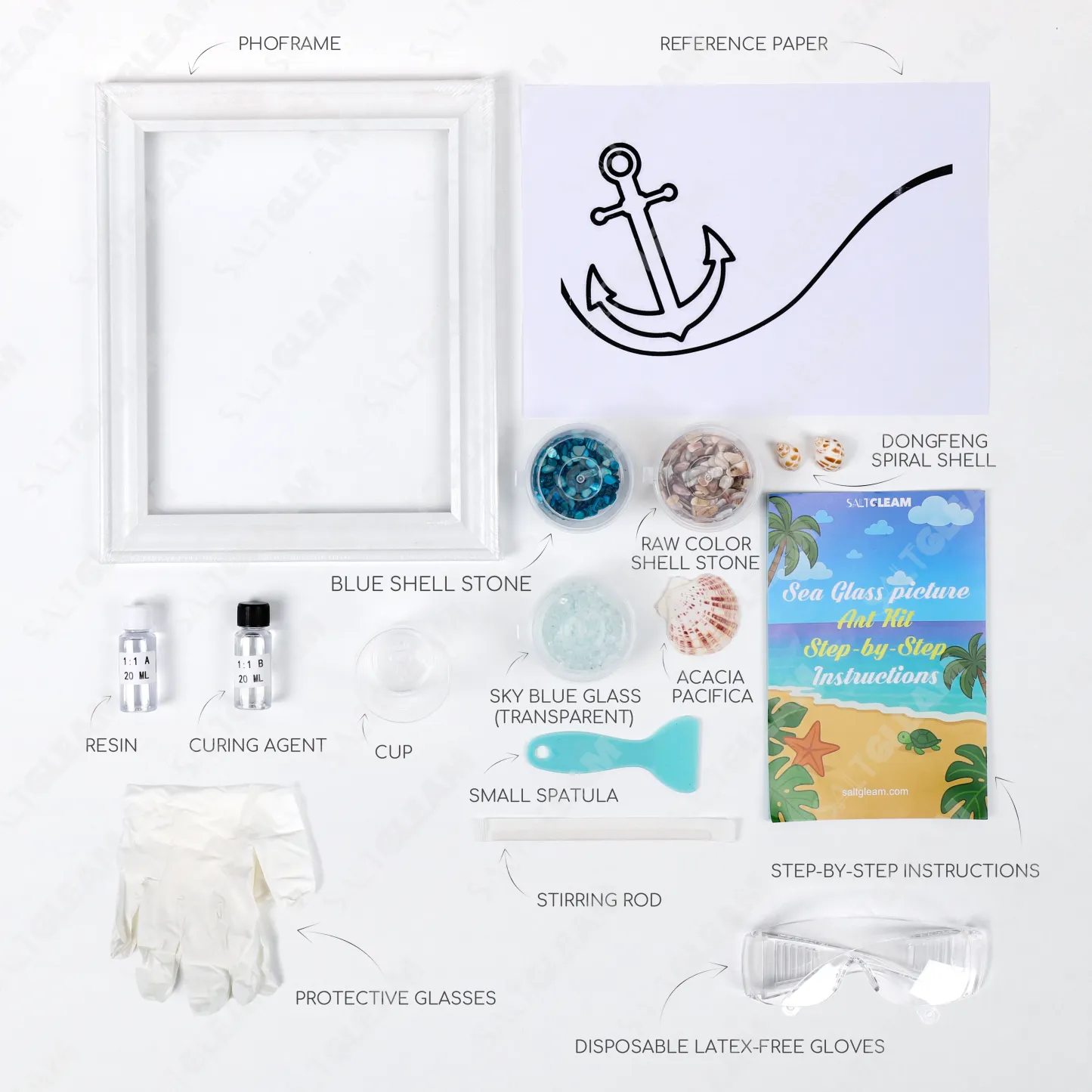 Coastal Anchor Sea Glass Art Kit