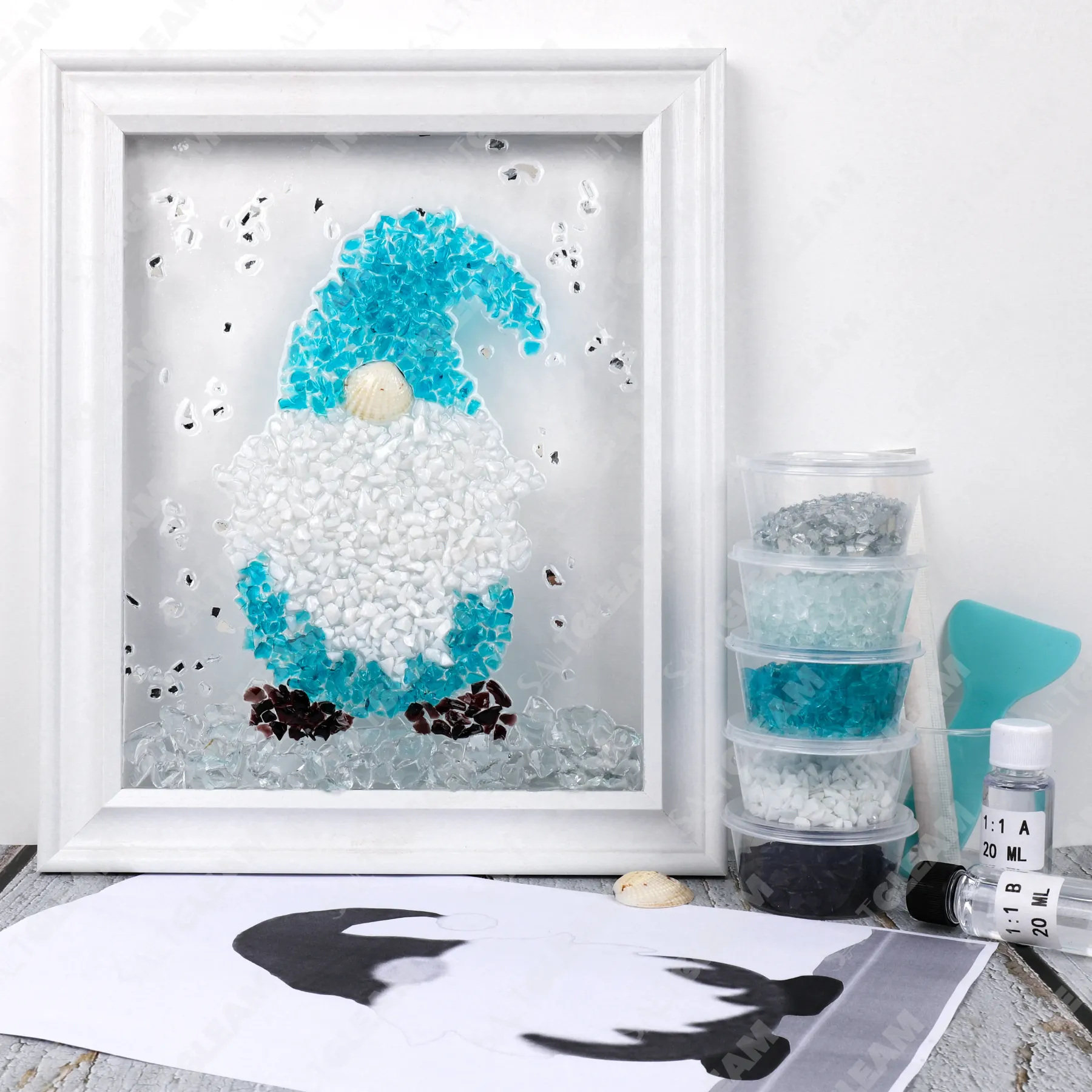 Blue Gnome Sea Glass Art Kit