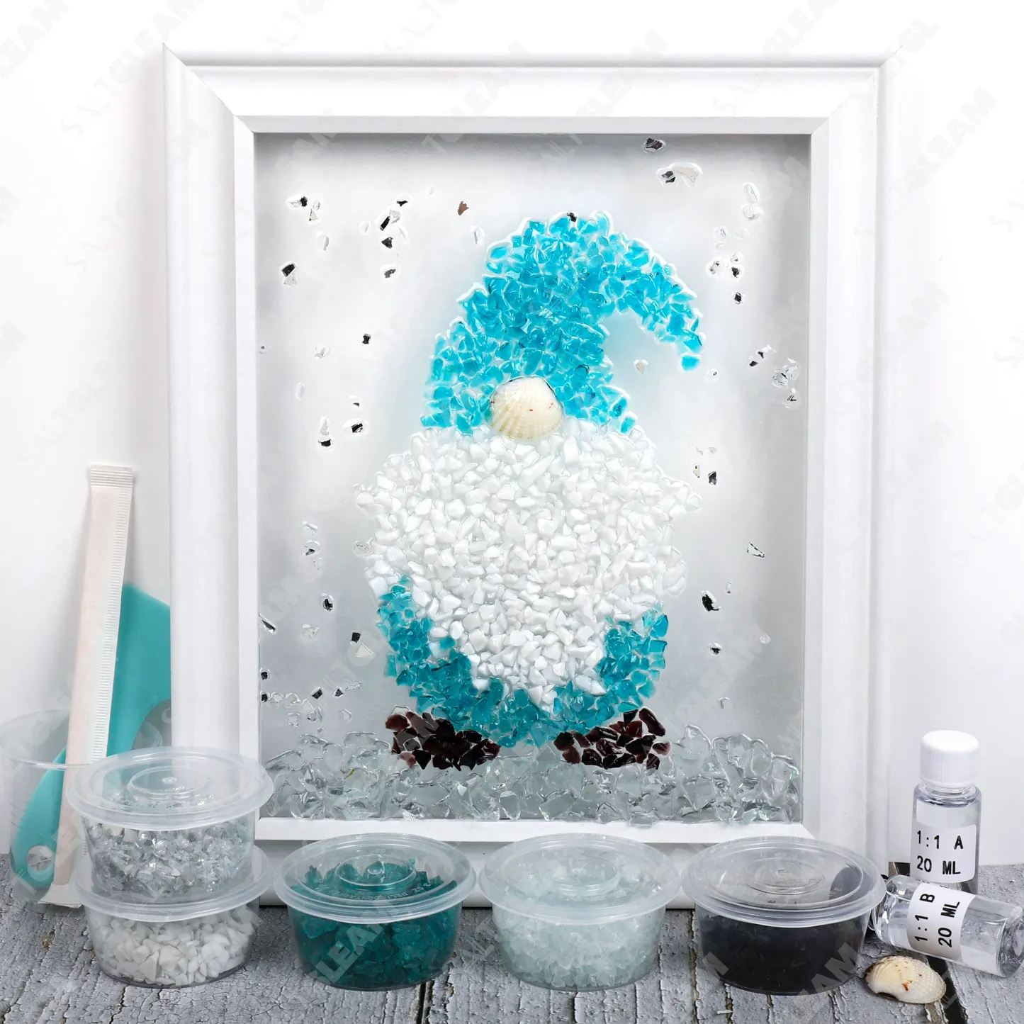 Blue Gnome Sea Glass Art Kit