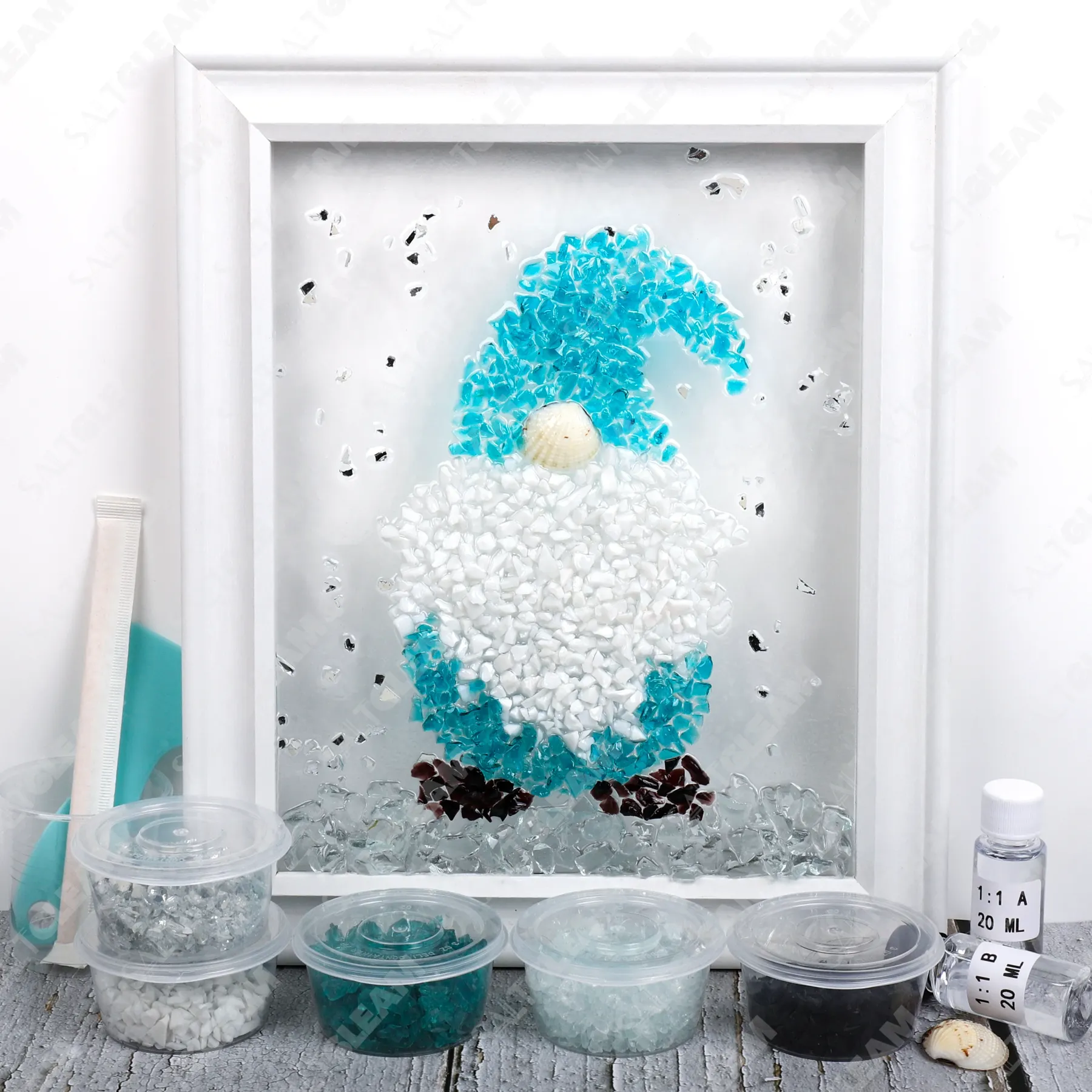 Blue Gnome Sea Glass Art Kit