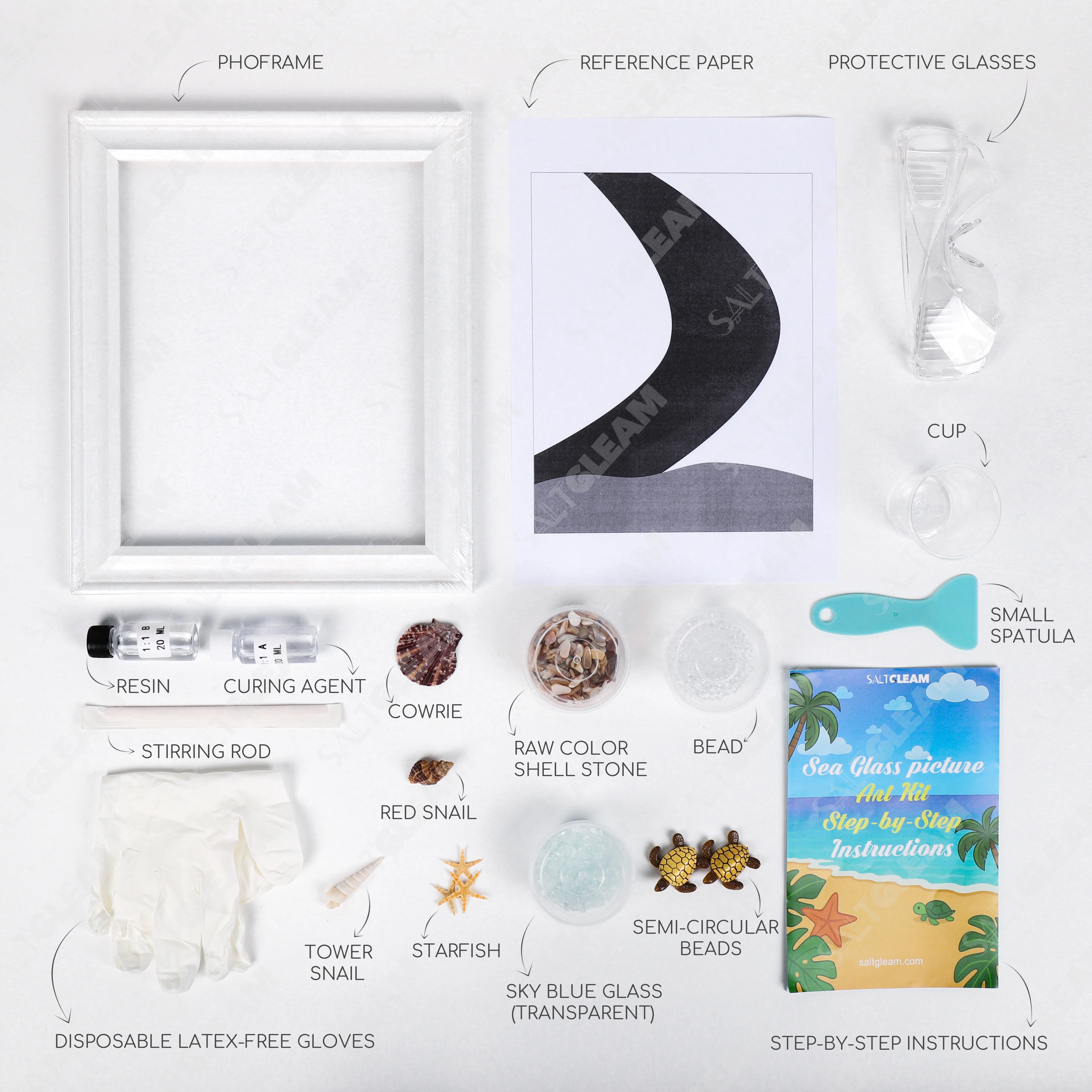 Clear Ocean Sea Glass Art Kit