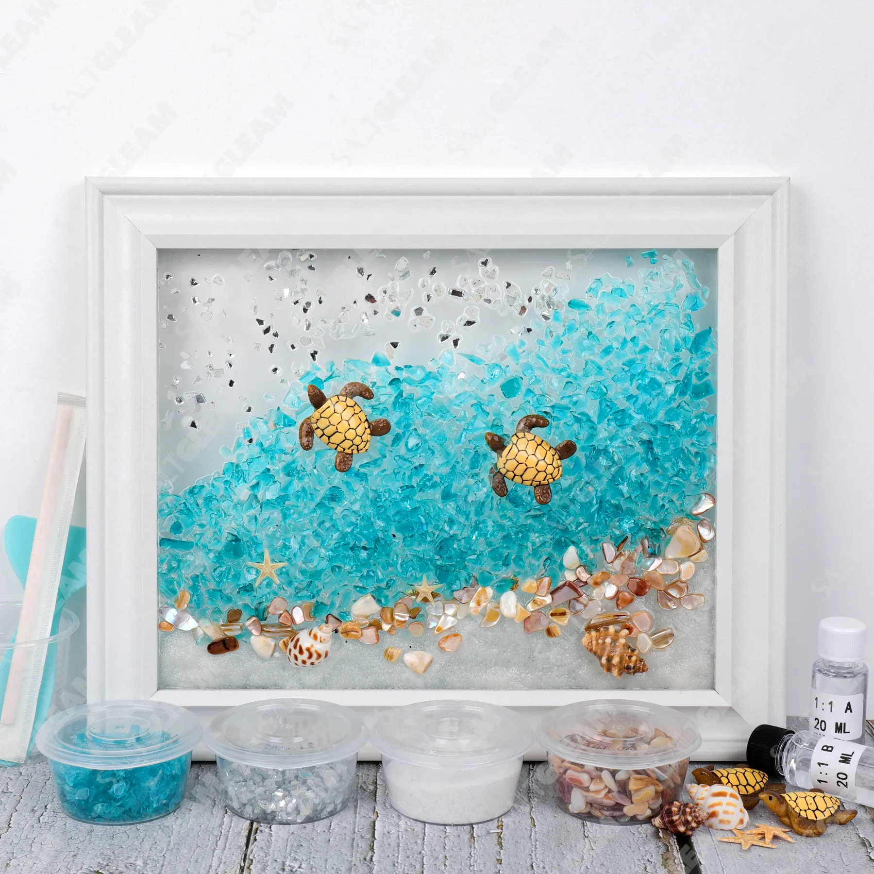 Coastal Turtle Breeze Sea Glass Art Kit