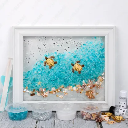 Coastal Turtle Breeze Sea Glass Art Kit