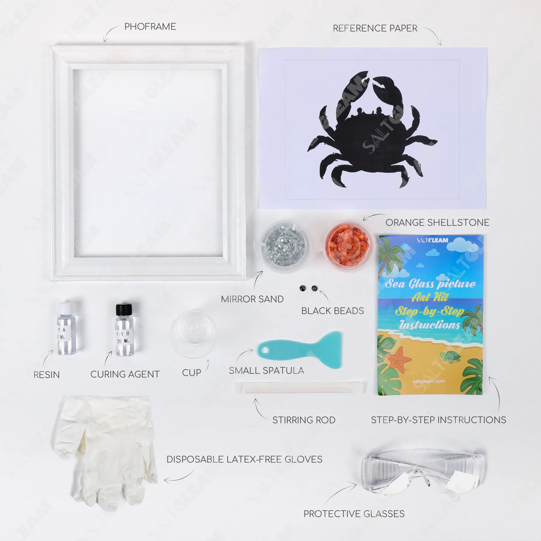 Crab Sea Glass Art Kit