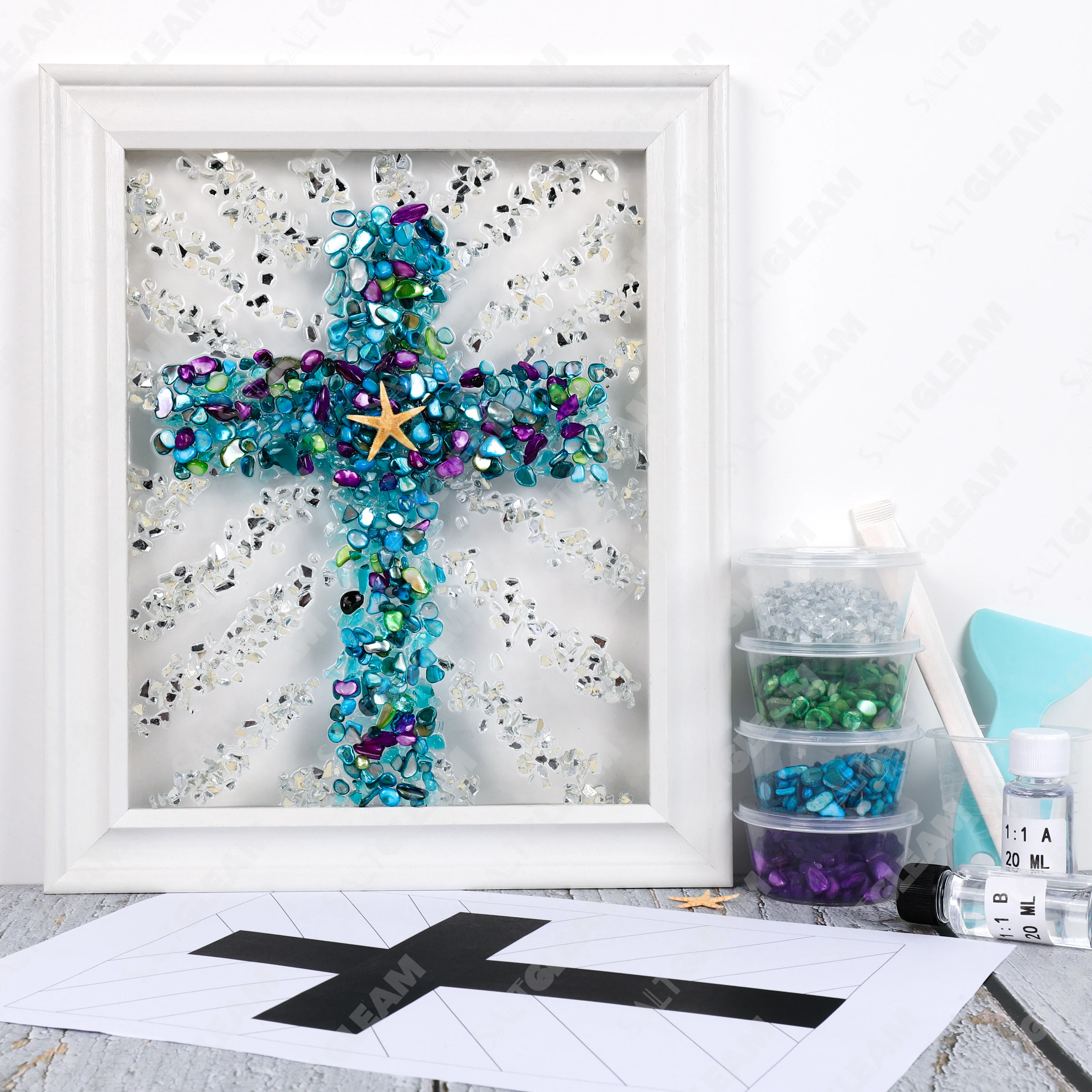 Cross Sea Glass Art Kit
