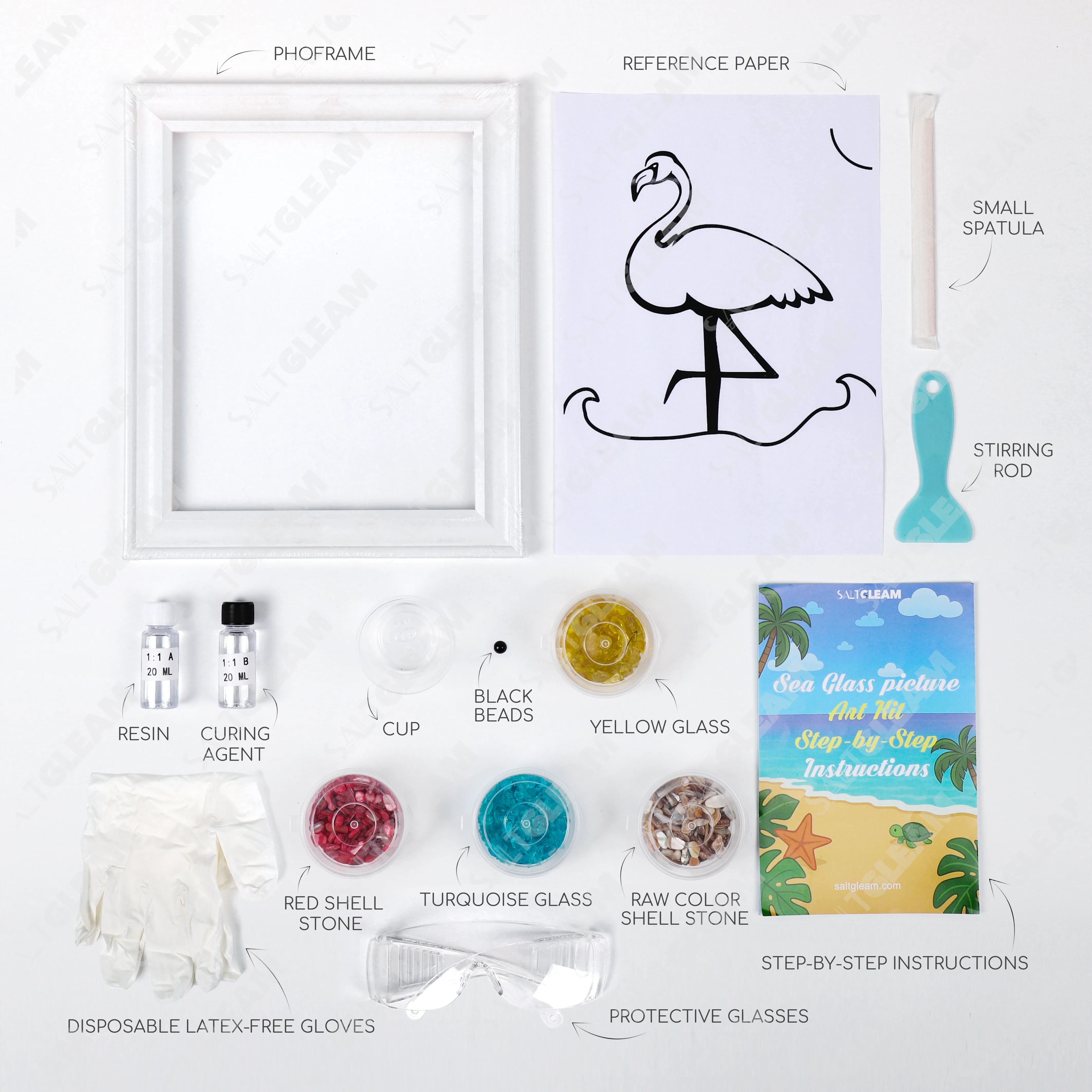 Flamingo Sea Glass Art Kit