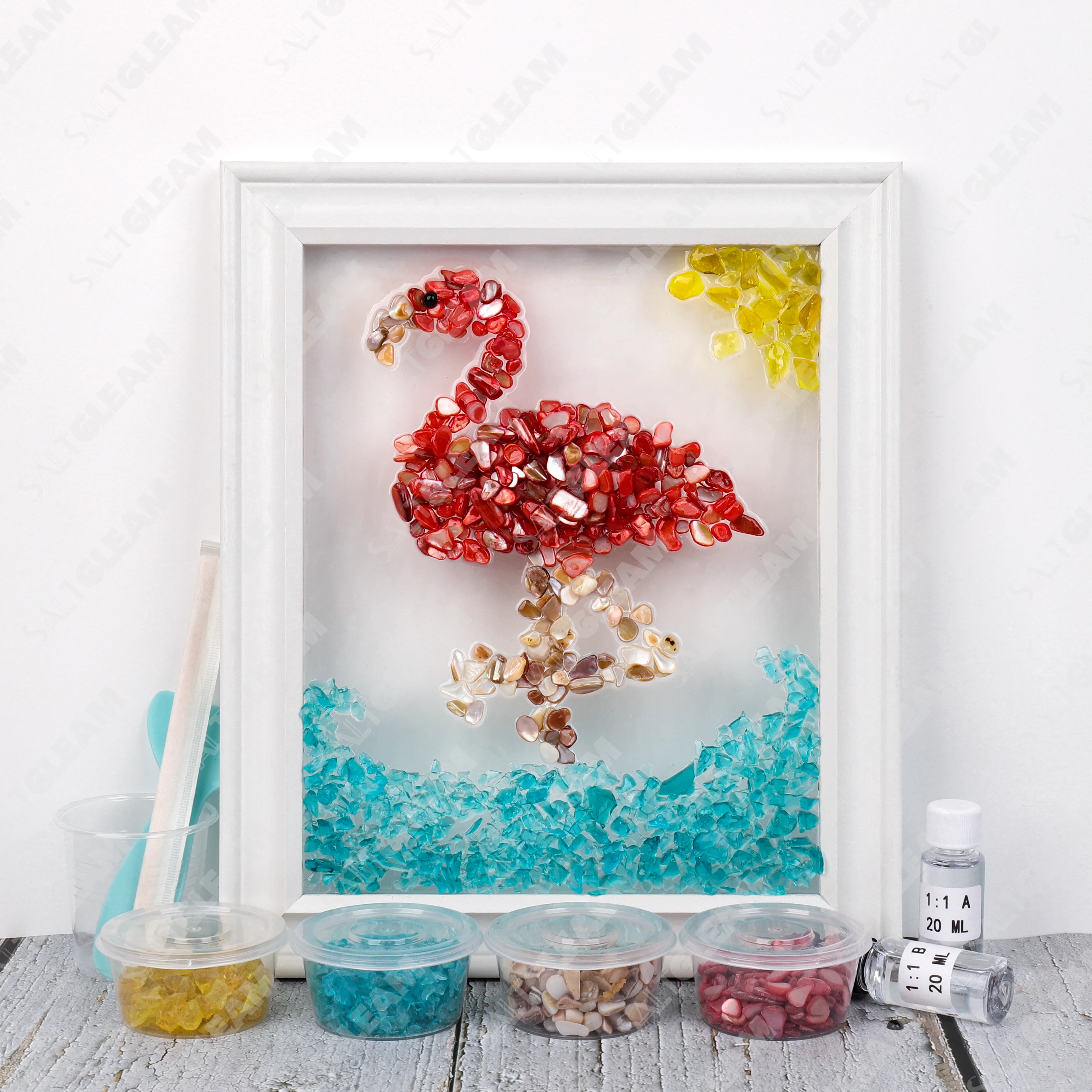 Flamingo Sea Glass Art Kit