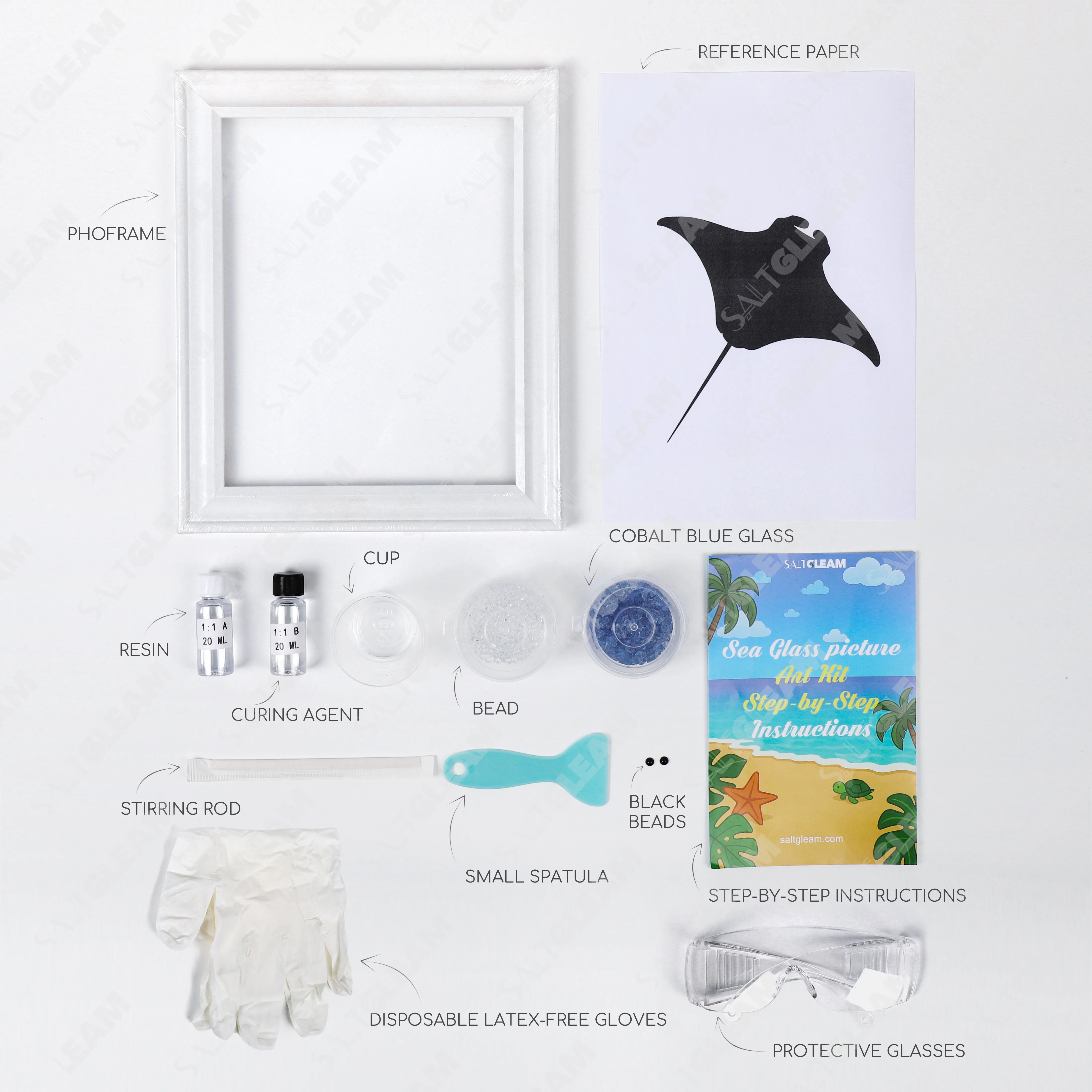 Manta Ray Sea Glass Art Kit