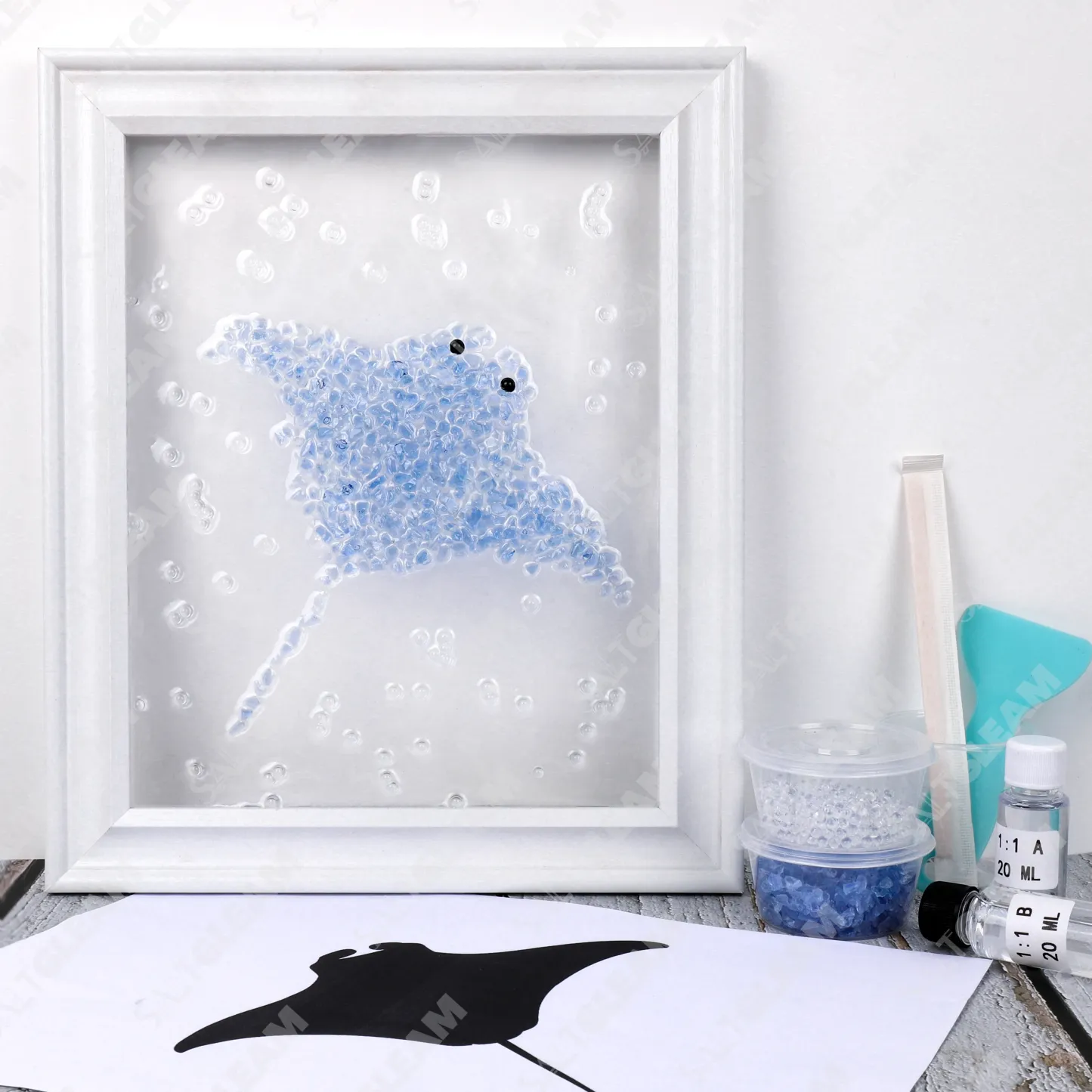 Manta Ray Sea Glass Art Kit