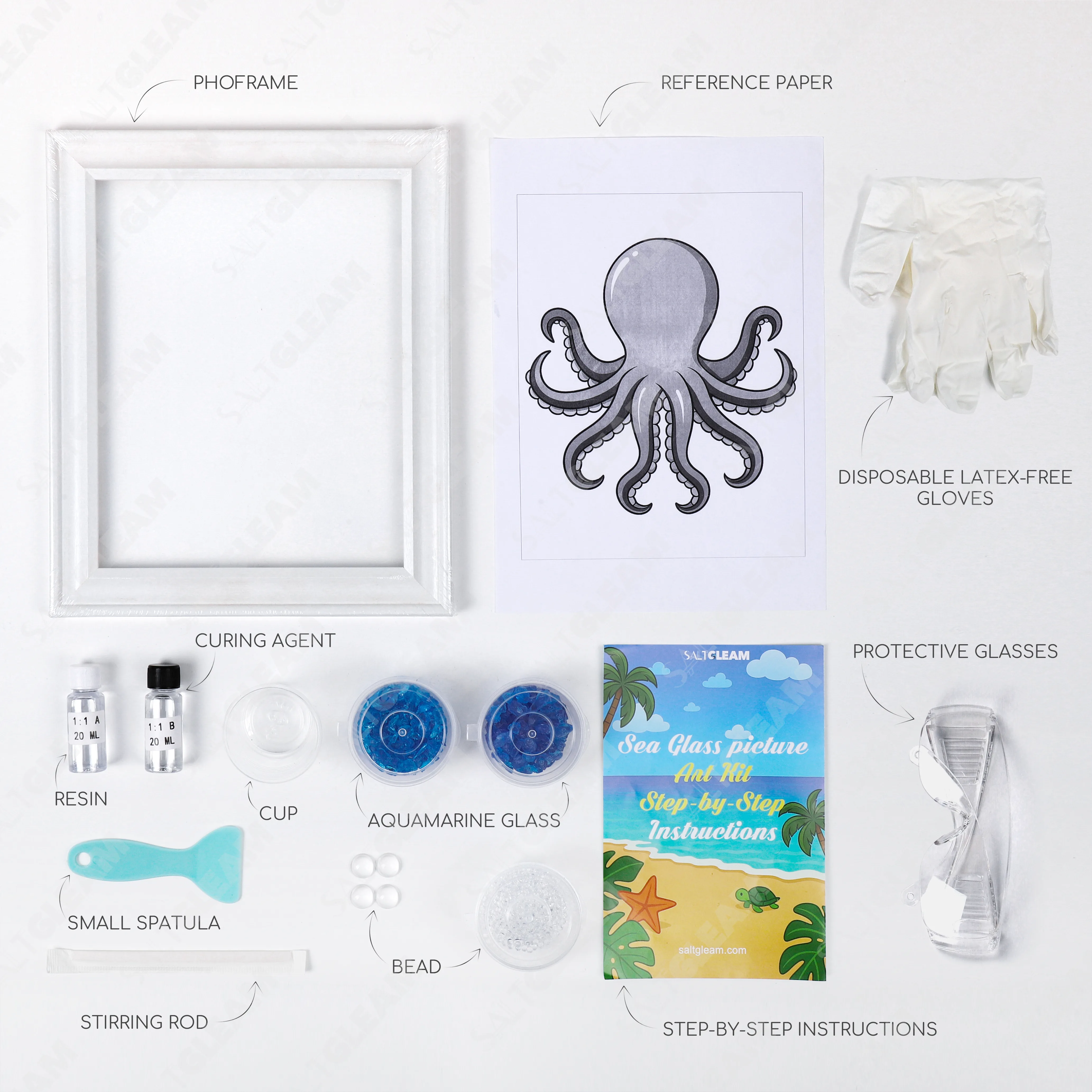 Octopus Sea Glass Art Kit