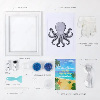 Octopus Sea Glass Art Kit